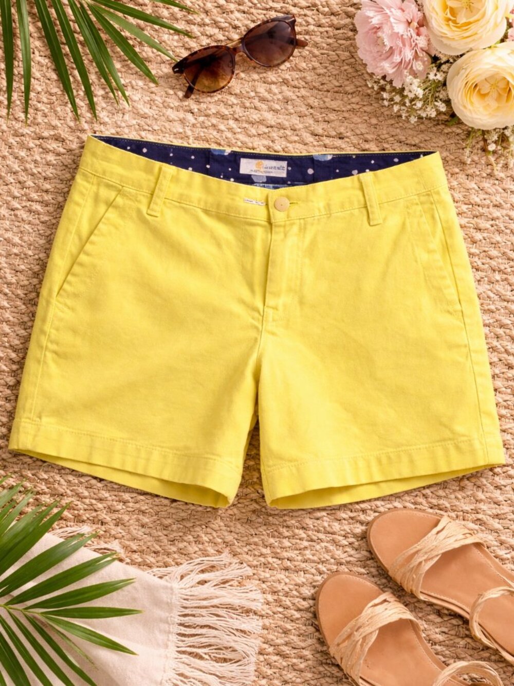 Boden Yellow Shorts Size 6 Tailored Summer Preppy Bright